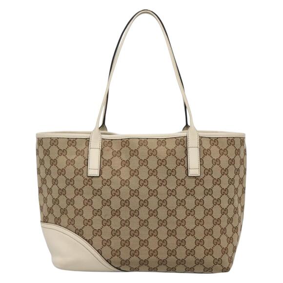 GUCCI GG Canvas Tote Bag Beige Gold - Picture 3 of 16